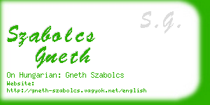 szabolcs gneth business card